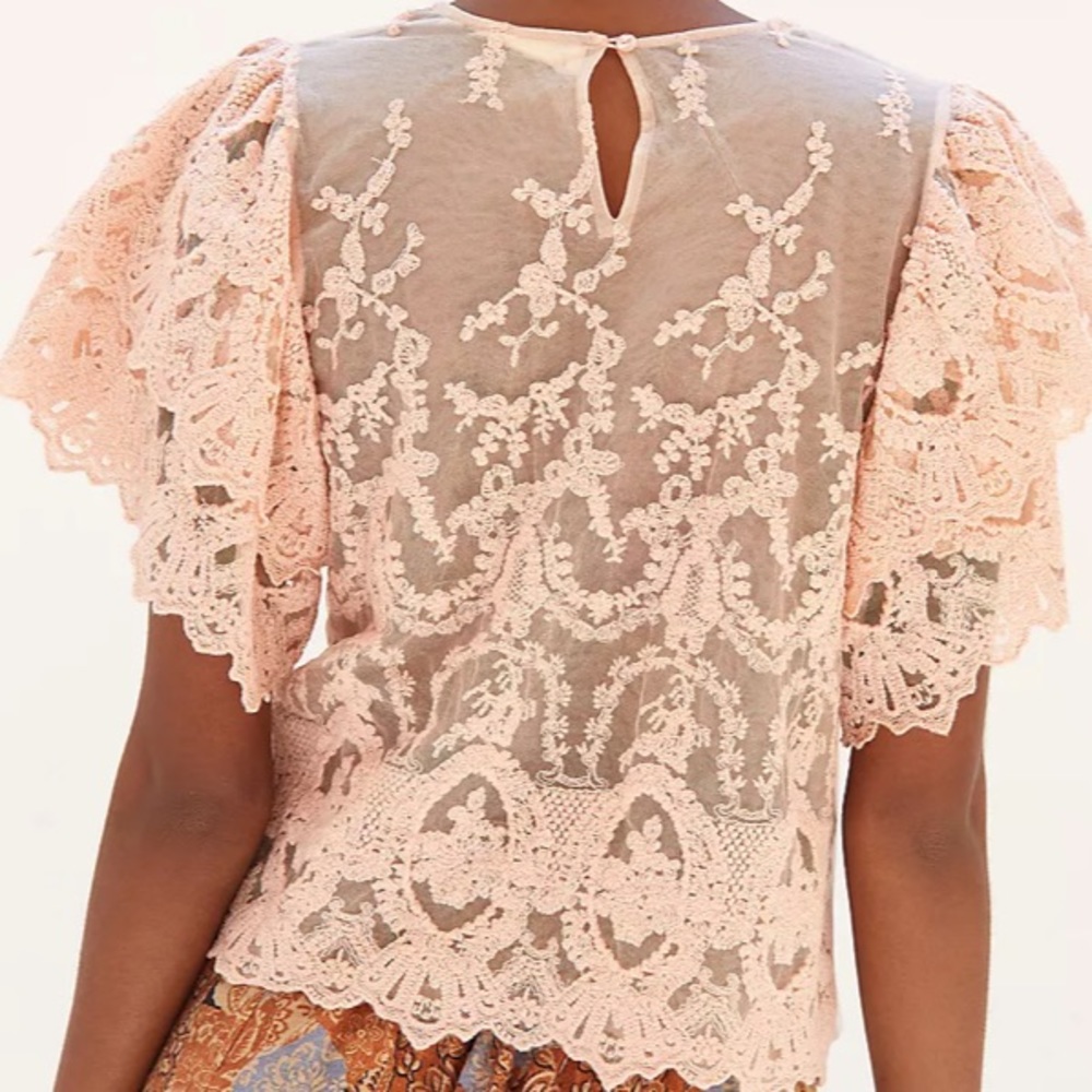 Anthropology Lace-Back Top